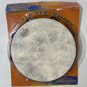 Remo Fiberskyn Tambourine Quadura Black, 10" TA-5210-70